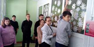Команда РДШ Ильинской школы участвует в  Всероссийская акция «#новогодниеокна»