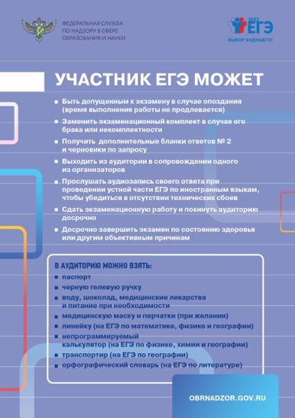 Информационные плакаты для участников ГИА