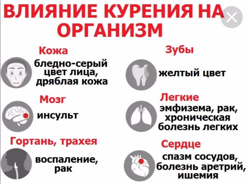 Влияние курения на организм