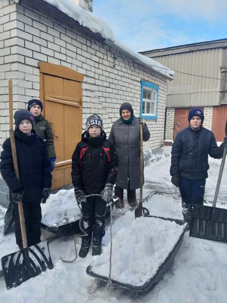 Помощь волонтеров педагога-пенсионерки.