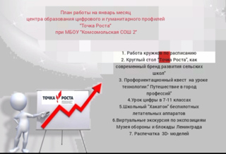 План работы "Точки роста" на январь