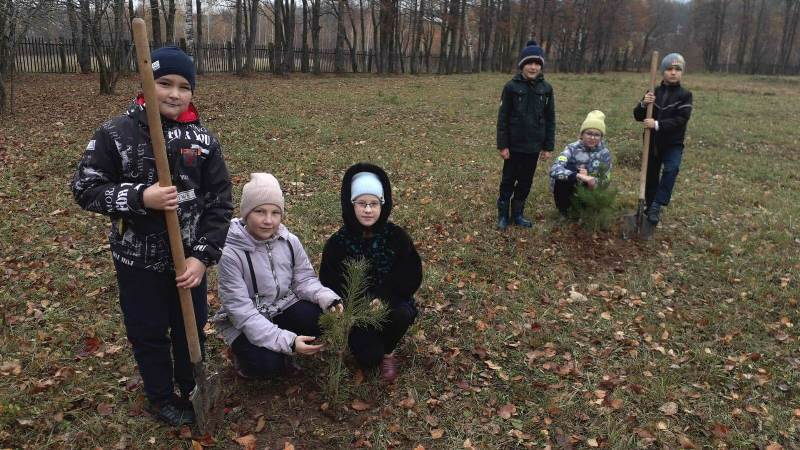 Посадка деревьев в честь строителей безмолвных рубежей