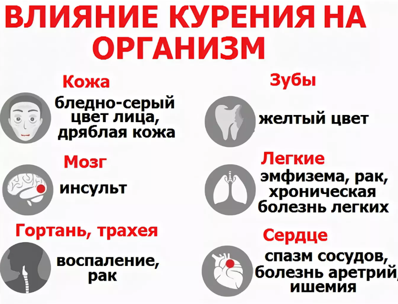 Влияние курения на организм