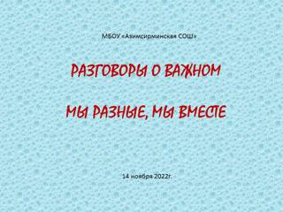 Разговоры о важном - «Мы разные, мы вместе»