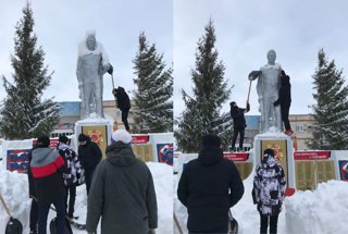 Акция «Снежный десант» по очистке памятников