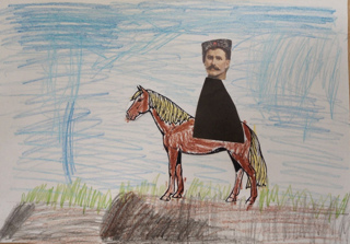 Участие детей в Республиканском конкурсе  рисунков #нашЧапай", приуроченный ко дню рождения героя Гражданской войны В.И. Чапаева