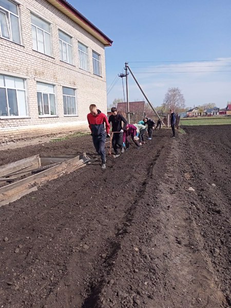 Весенние работы на пришкольном участке.