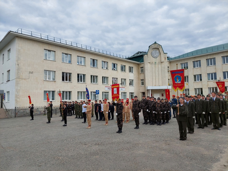 Первая репетиция Парада юнармейцев и воспитанников детских садов "Путене" и "Солнышко" Моргаушского муниципального округа