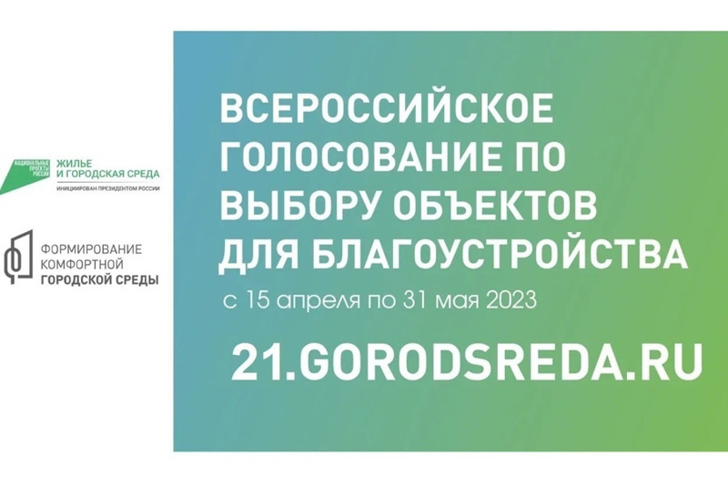 До 31 мая необходимо принять участие в ежегодном Всероссийском онлайн-голосовании за новые объекты благоустройства в городских и муниципальных округах