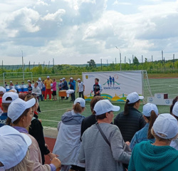 Ребята из школьного лагеря приняли участие в открытии Всероссийского марафона «Земля спорта»