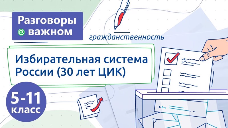 Классный час «Разговоры о важном» 25 сентября 2023 года. Тема занятия «Избирательная система России 30 лет ЦИК».