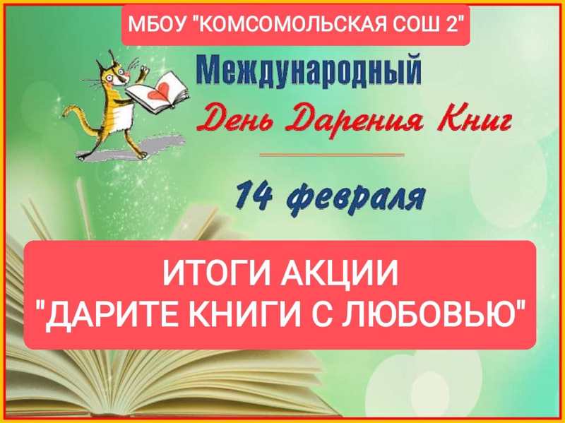 Итоги проведения благотворительной акции  «Дарите книги с любовью»!