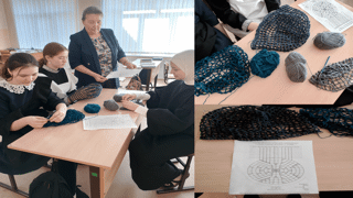 Учащиеся МБОУ " Полевобикшикская СОШ" плетут маскировочные нашлемники для участников СВО