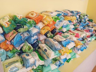 Благотворительный сбор влажных салфеток и рабочих перчаток  для участников СВО