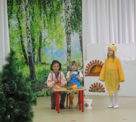 Воспитанники группы "Сказка" выступили с музыкально–театрализованным представлением «Колобок» по ранней профориентации дошкольников