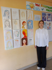 Открытие персональной выставки рисунков ученицы 9Б класса, активистки первичного отделения Движения Первых Никифоровой Дарьи под названием «Портреты»