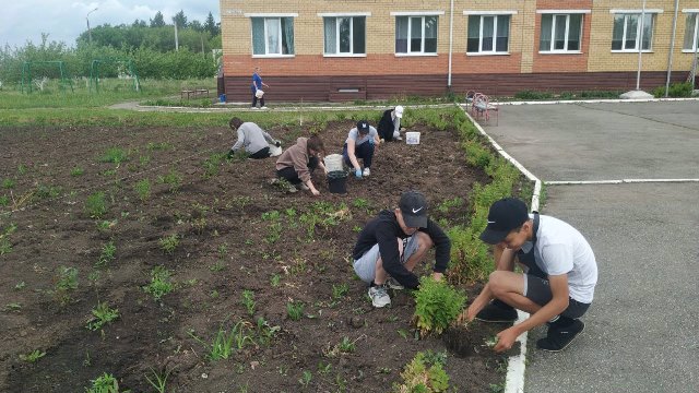 Началась летняя трудовая практика учащихся на пришкольном участке