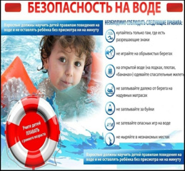 Помните! Безопасность жизни детей на водоёмах во многих случаях зависит ТОЛЬКО ОТ ВАС!