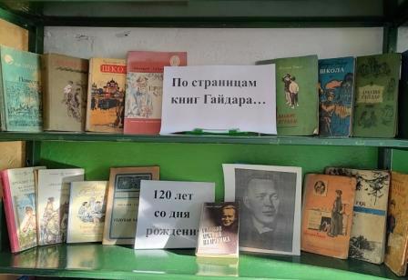 Оформлена книжная выставка  «По страницам книг Гайдара…»