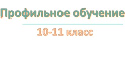 Профильное обучение. 10-11 классы