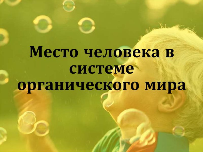 Разработка урока по теме "Место человека в системе органического мира"