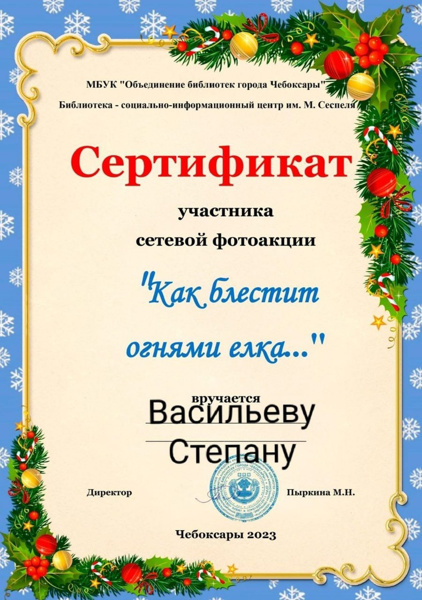 Воспитанник МБДОУ детский сад N1 "Колосок". второй младшей группы "Смешарики" участвовал в сетевой фотоакции " Как блестит огнями ёлка…"