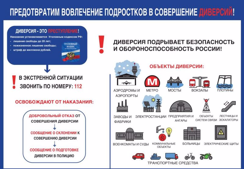 Предотвратим вовлечение подростков в совершение диверсий