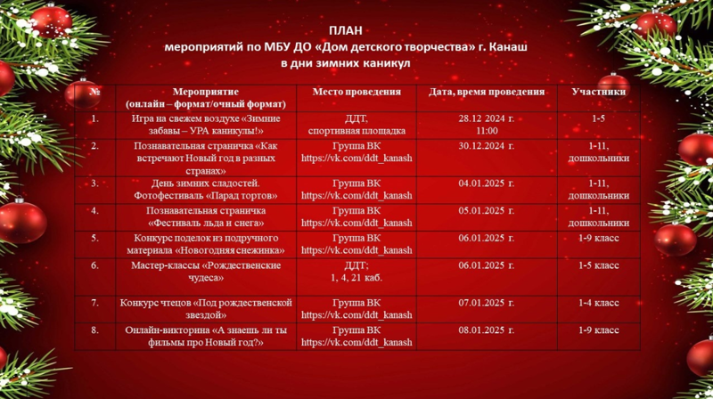 Анонс новогодних мероприятий «В Новый год - всей семьёй!»