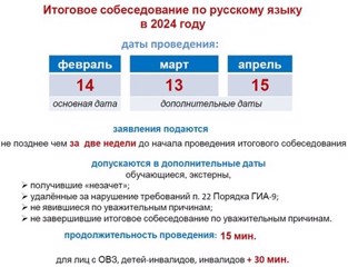 Итоговое собеседование по русскому языку в 9 классе