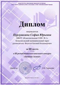 ИТОГИ  III республиканского вокального конкурса «Звонкие голоса»