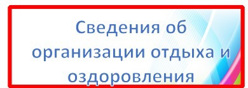 Сведения об организации отдыха и оздоровления