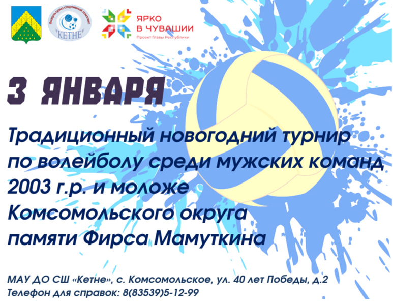Традиционный новогодний турнир по волейболу среди мужских команд 2003 г.р. и моложе Комсомольского округа памяти Фирса Мамуткина