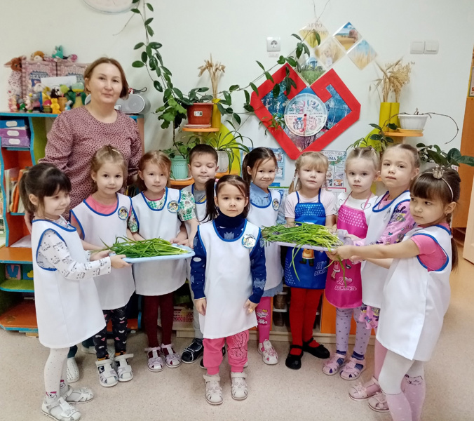 Сбор урожая зеленого лука