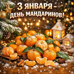 День мандаринов! 🍊 🎉 Эти яркие фрукты символизируют тепло, радость и хорошее настроение. А ещё они такие вкусные и полезные!  Пусть каждый новый год будет таким же ярким и солнечным, как наши любимые мандарины!
