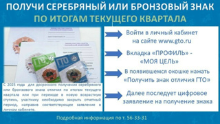 Получи серебряный и бронзовый знак по итогам текущего квартала