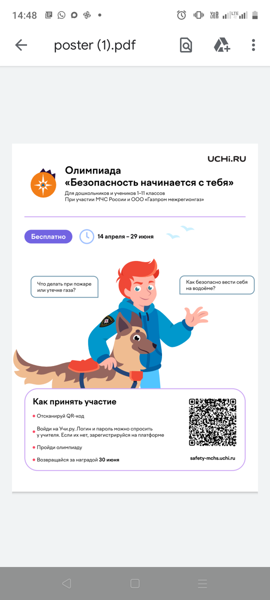 Олимпиада "Безопасность начинается с тебя»!
