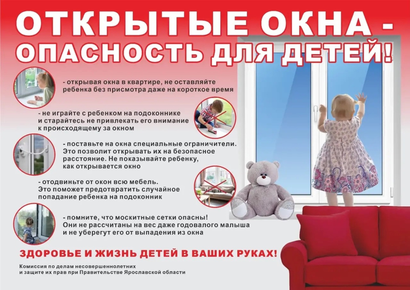 Открытые окна - опасность для детей
