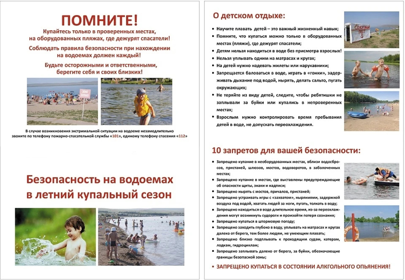 ВНИМАНИЕ! Памятка о запрете купания в неустановленных местах