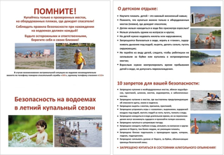 ВНИМАНИЕ! Памятка о запрете купания в неустановленных местах