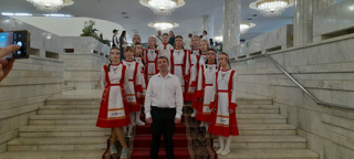 Юные артисты Образцового детского коллектива Чувашской Республики вокально-хоровой студии "Мелодия" - участники Сводного хора Чувашии.