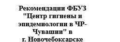 Рекомендации ФБУЗ "Центр гигиены и эпидемиологии в ЧР-Чувашии" в г. Новочебоксарске
