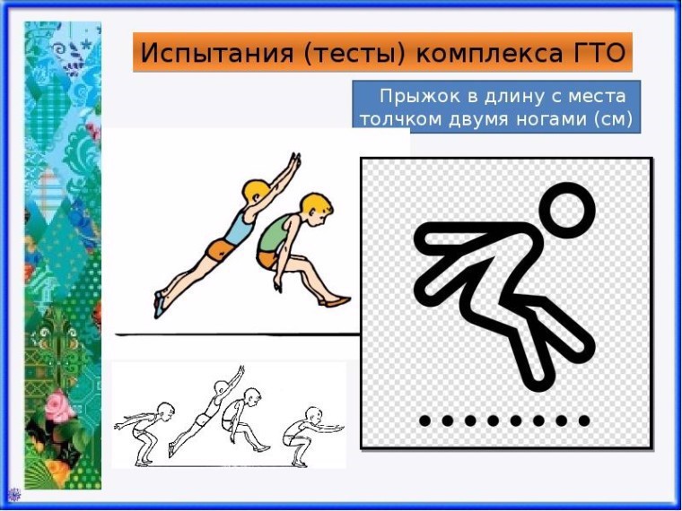 ГТО Прыжок в длину с места толчком двумя ногами