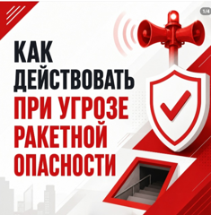 Если вы услышали сигнал сирены и вам пришло оповещение о ракетной опасности. Главное — не паниковать!  ☝Напоминаем, как действовать при угрозе атаки: куда прятаться, как вести себя в помещении и на улице.  Читайте инструкцию в наших карточках. Не забудьте сохранить этот пост себе в закладки и поделиться важной информацией с друзьями.