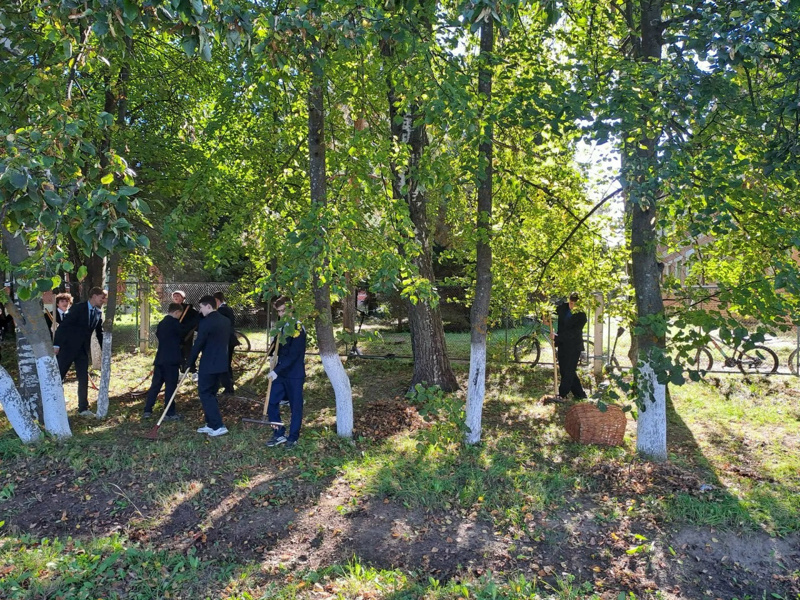 Гимназисты наводят порядок на своей территории