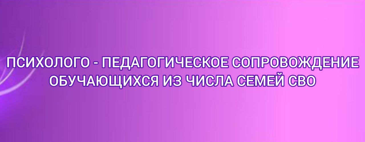 Психолого-педагогическое сопровождение обучающихся из числа семей СВО